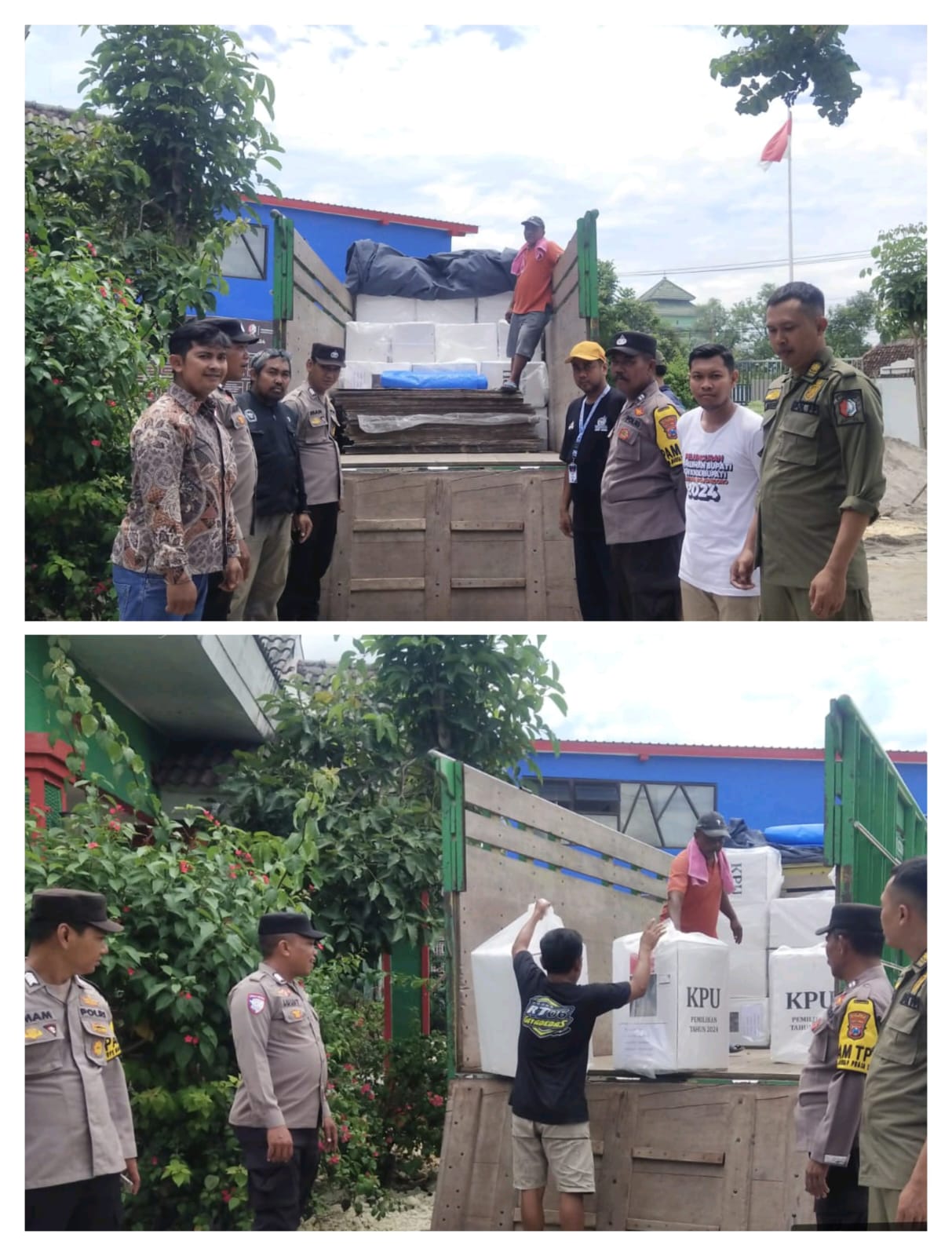 Pengiriman Kotak Logistik dari PPK Kecamatan Ngambon ke KPU Kabupaten Bojonegoro Berjalan Lancar