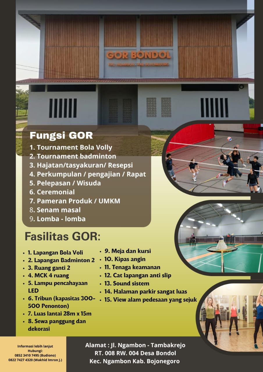 GOR Desa Bondol Hadir sebagai Sarana Pengembangan Olahraga di Kecamatan Ngambon